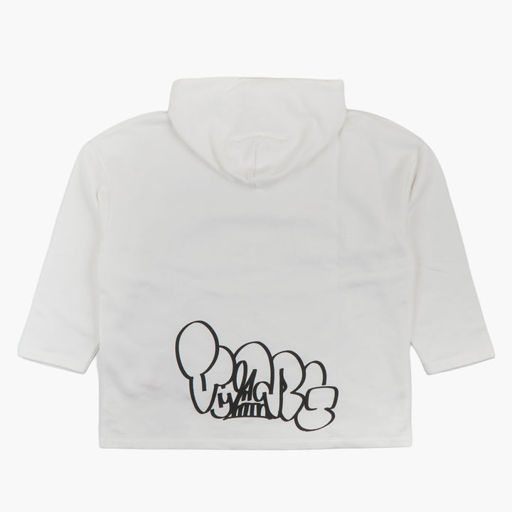 Maglione bianco Off-White Signature con scritta nera in grassetto