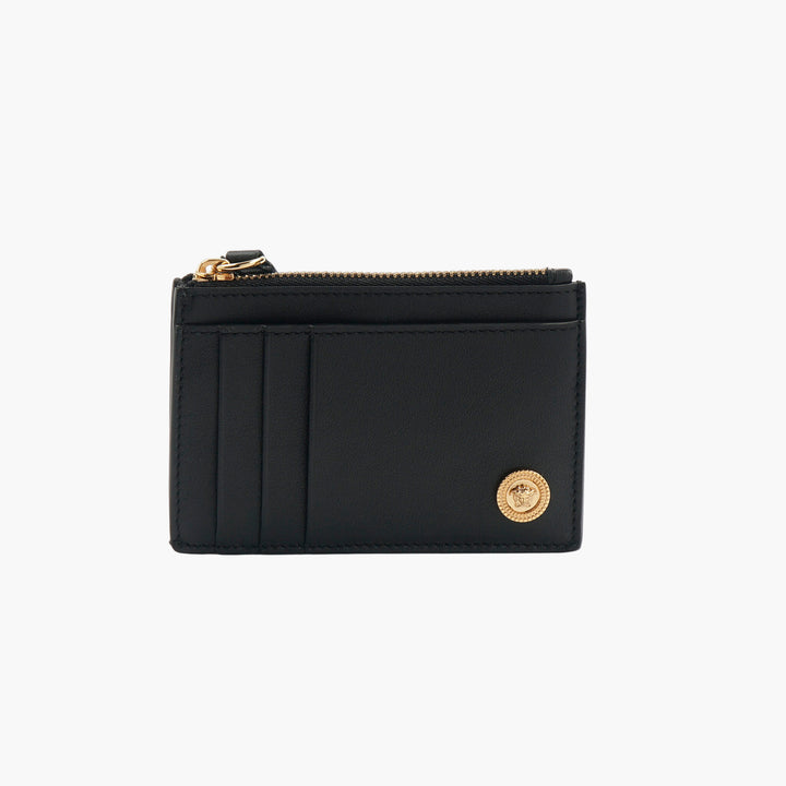 Versace Black and Gold Wallet with Signature Medusa Emblem