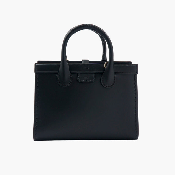 Chloè Edith Black Calfskin 2WAY Plain Leather