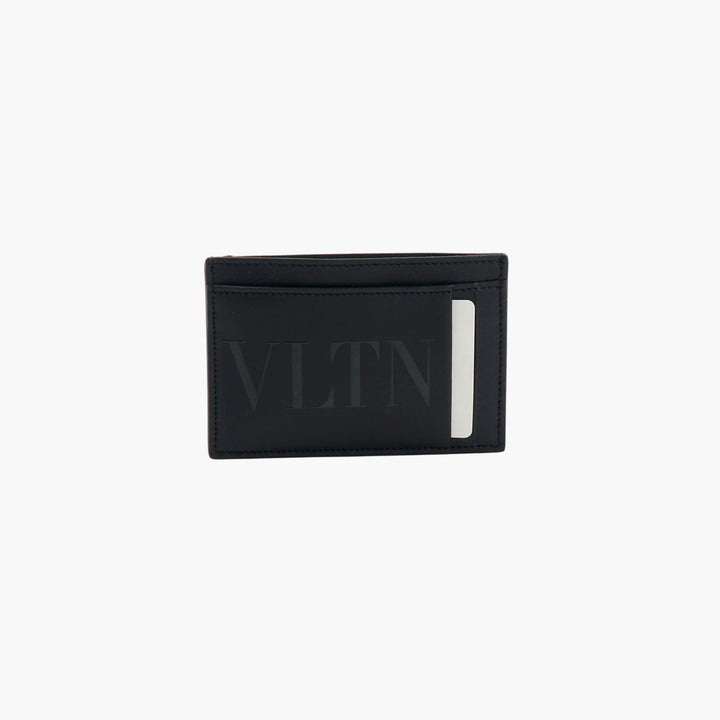 Valentino Black Wallet with 'VLTN' Print