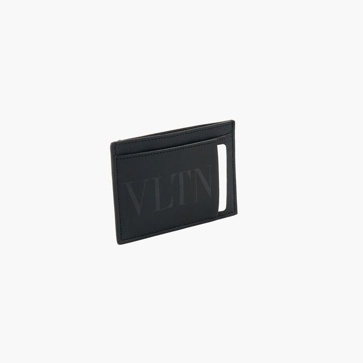 Valentino Black Wallet with 'VLTN' Print