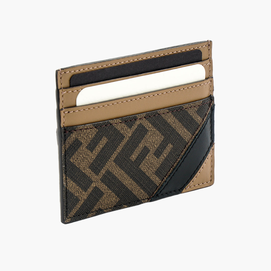 Fendi Elegant Brown-Black Wallet with Iconic Logo Pattern - Made in Italy