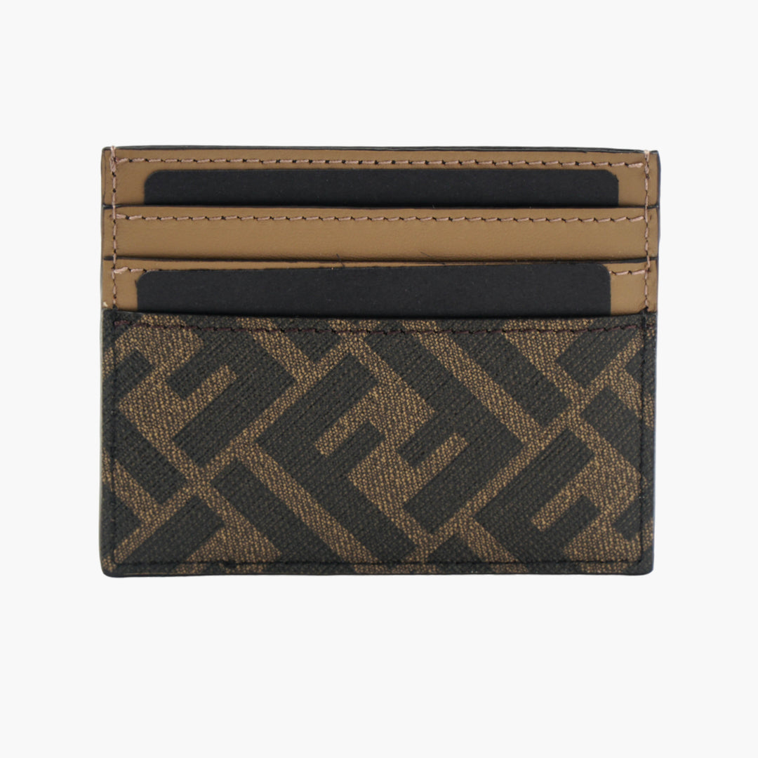 Fendi Elegant Brown-Black Wallet with Iconic Logo Pattern - Made in Italy