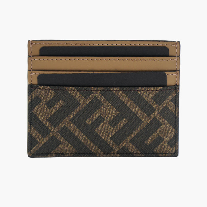 Fendi Elegant Brown-Black Wallet with Iconic Logo Pattern - Made in Italy