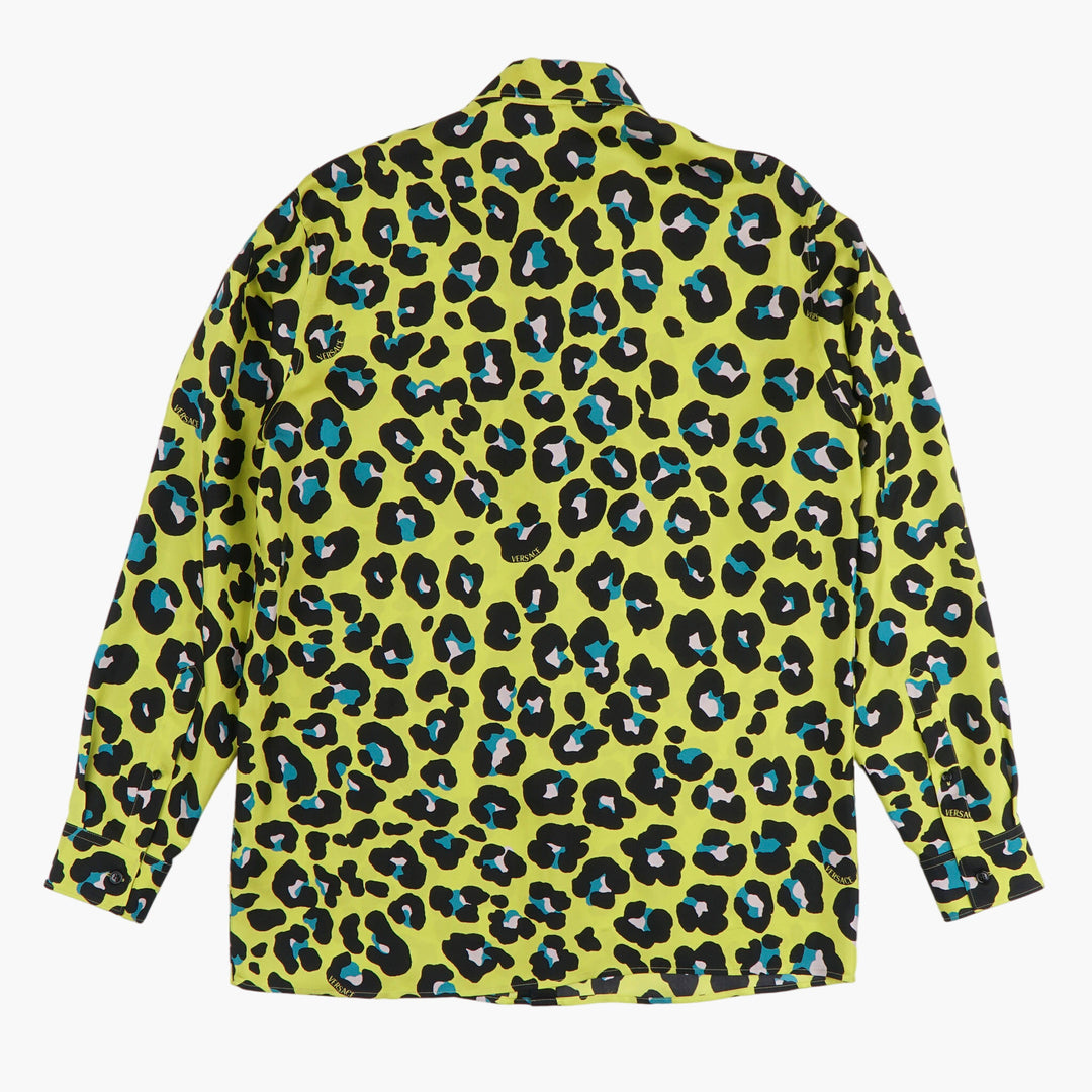 Versace Shirts - Vibrant Leopard Print, Made in Italy, Yellow-Multi