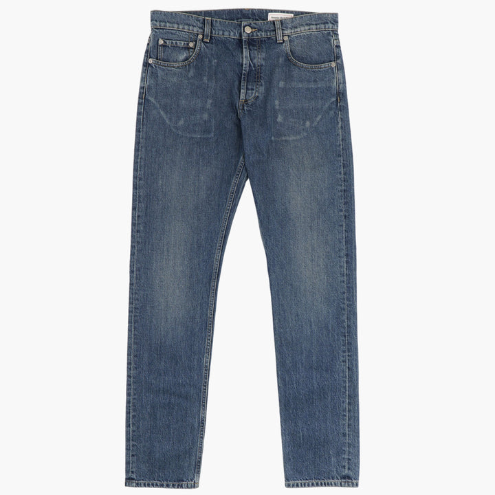 Alexander McQueen Luxury Italian Denim Jeans in Classic Blue Wash