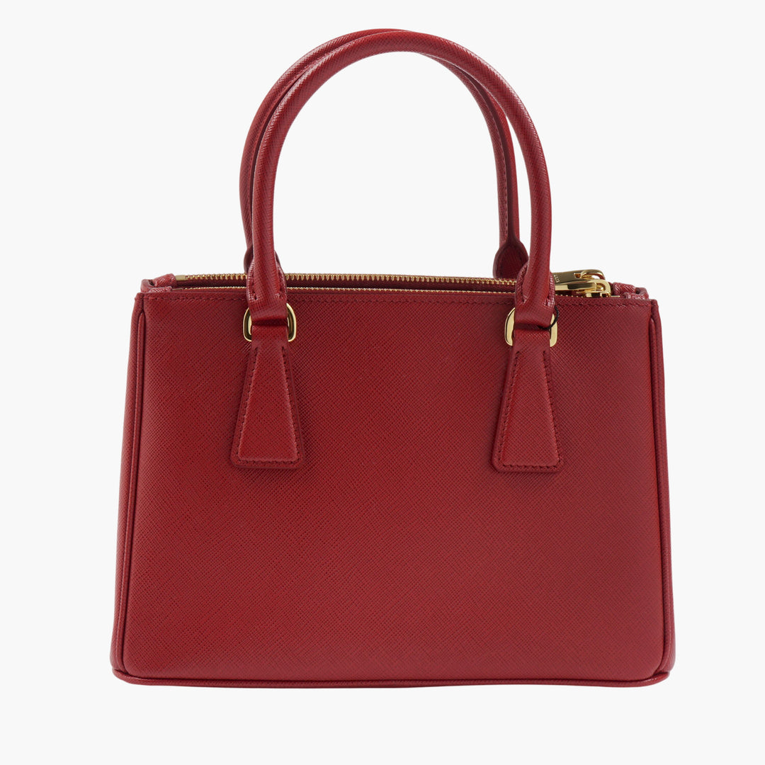 Prada Red Leather Bag with Gold-Tone Hardware - Made in Italy