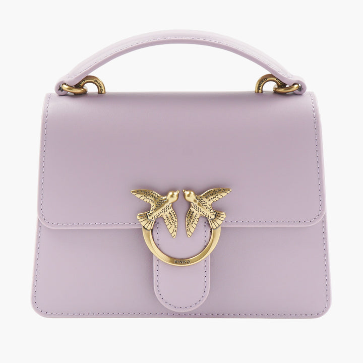 Pinko Bags Elegant Lilla-Gold Handbag with Bird Embellishment