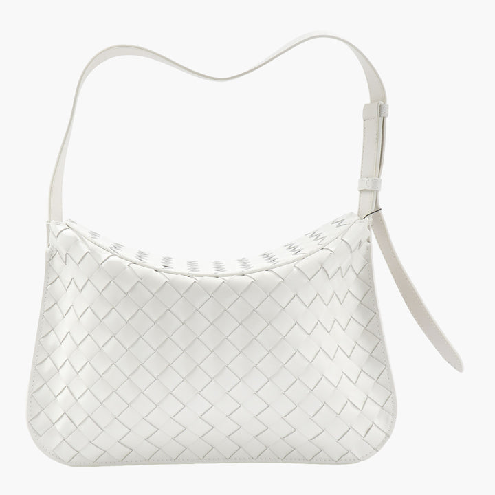 Bottega Veneta Intrecciato White Leather Bag - Elegant Italian Crafted Handbag