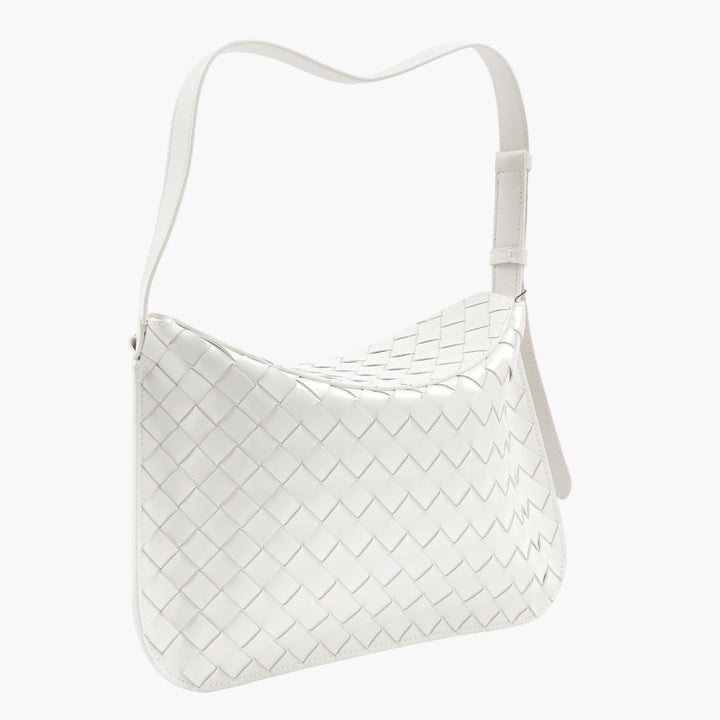 Bottega Veneta Intrecciato White Leather Bag - Elegant Italian Crafted Handbag