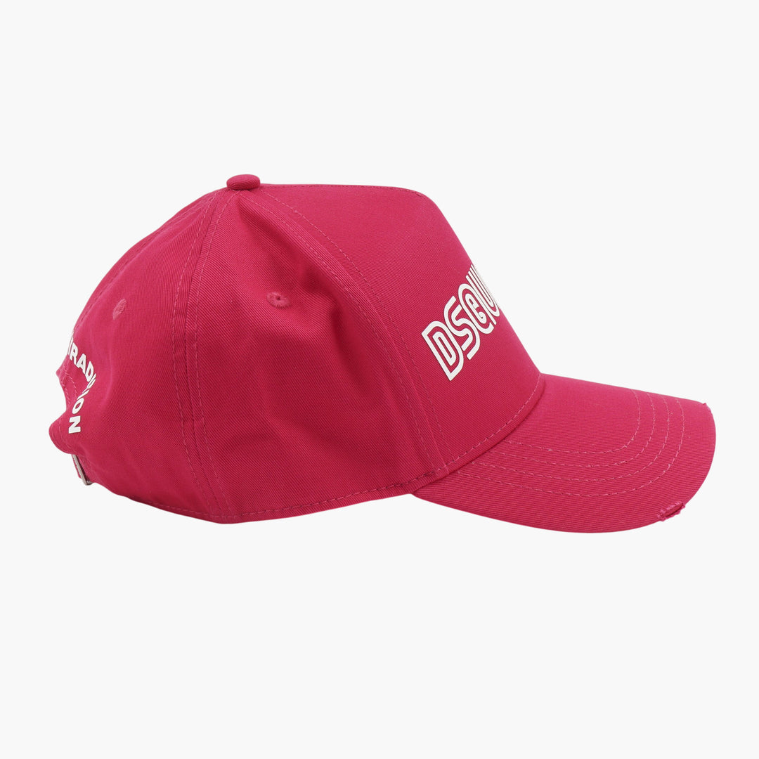 Dsquared2 Fuchsia-Multi Branded Hat with Adjustable Strap