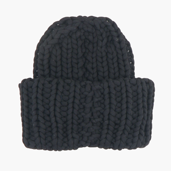 Dsquared2 Black Chunky Knit Hat - Stylish Winter Accessory