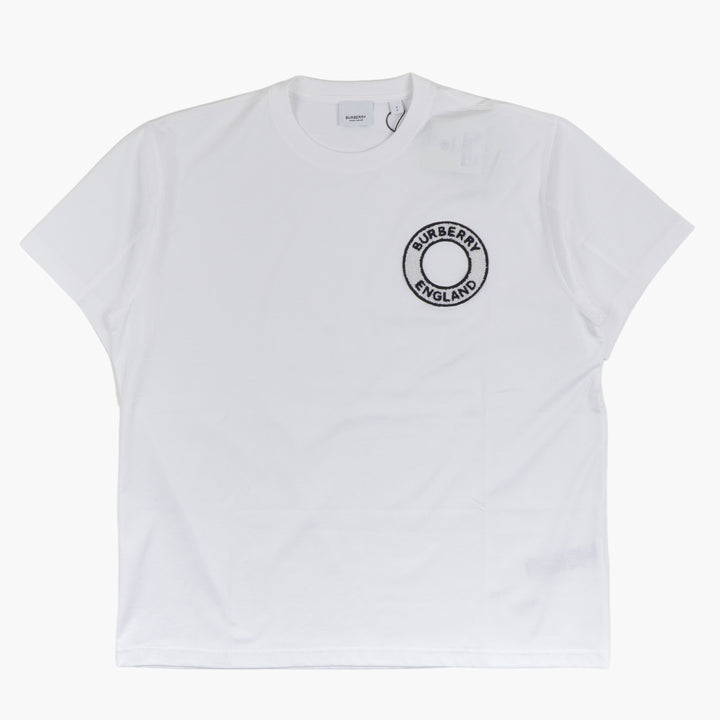 BURBERRY White T-Shirt with Iconic England Logo Patch