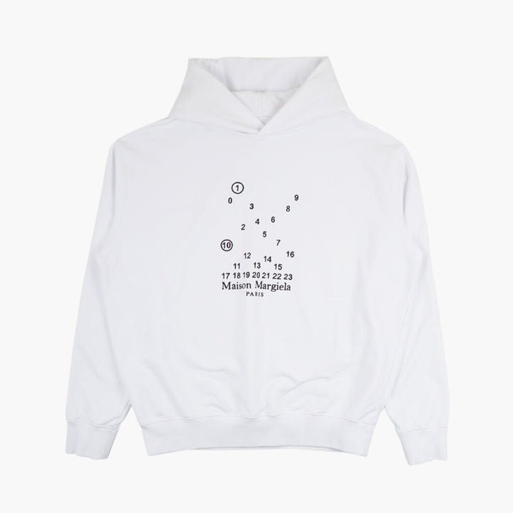 Maglione bianco con numero iconico grafico Maison Margiela