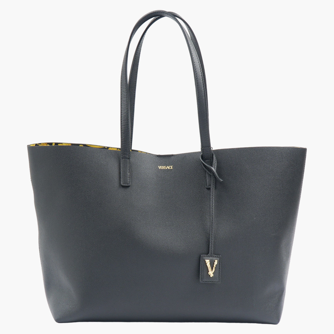 Versace Tote Bag - Luxury Black and Gold Handbag with Iconic Design