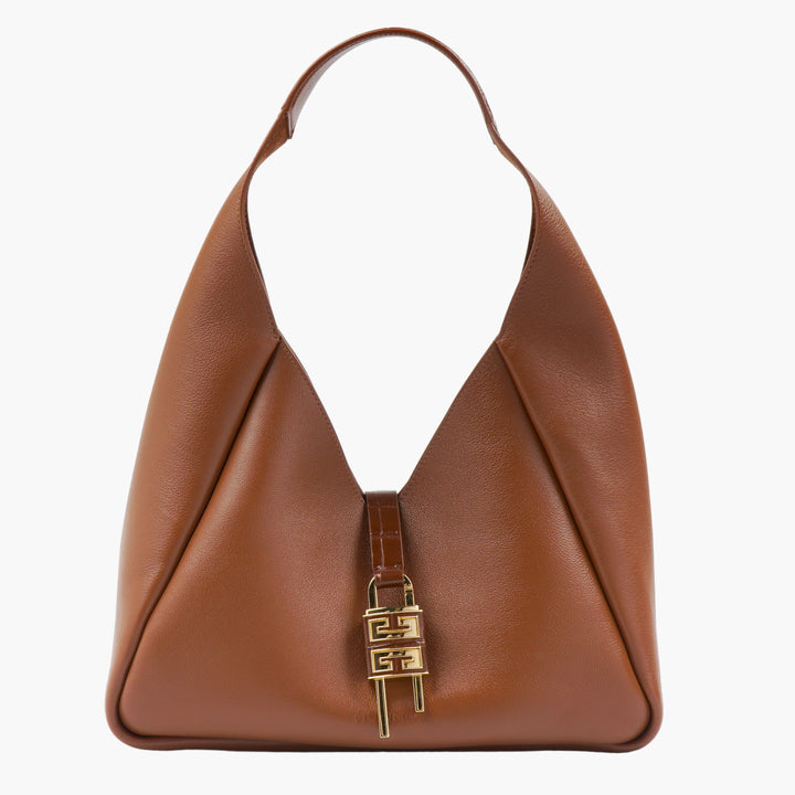 Givenchy Brown Leather Bag with Signature Lock - Elegant & Versatile Handbag