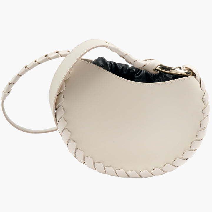 Chloè Bags Elegant White Leather Handbag with Braided Detailing