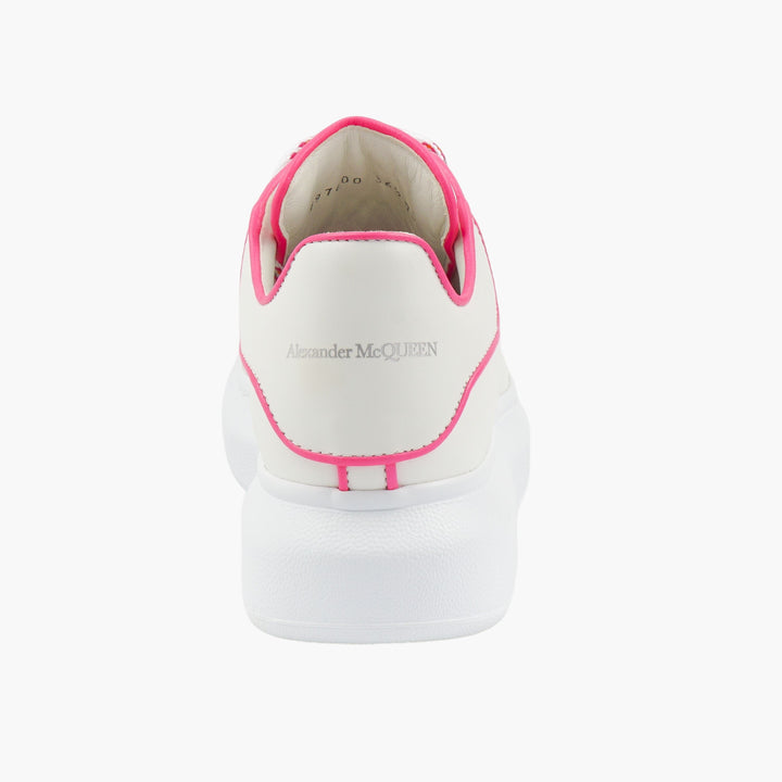 Alexander McQueen Women's White-Pink Leather Sneakers