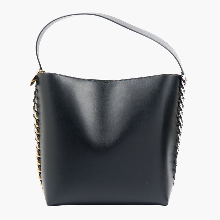 Stella McCartney Black Vegan Leather Bag with Chain Detailing