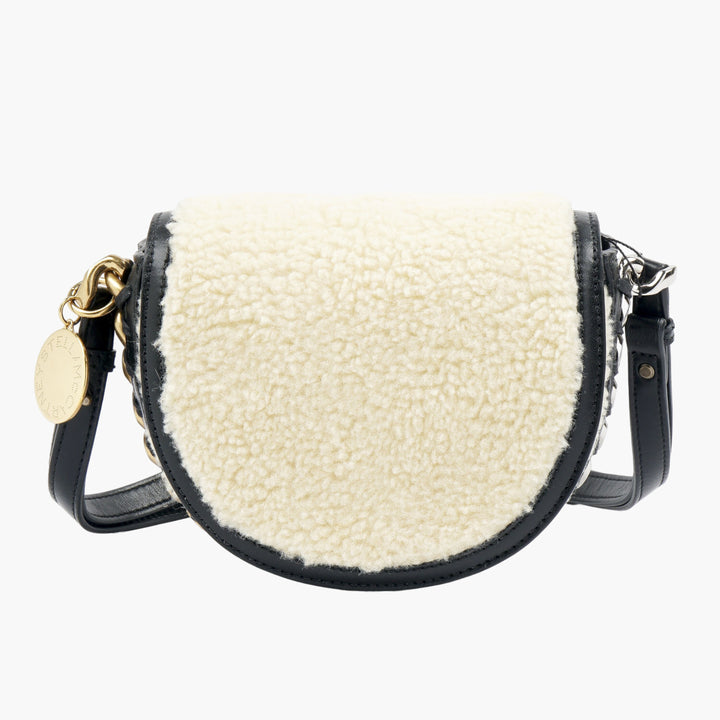 Stella McCartney Faux-Shearling Eco-Friendly Bag in Ivory-Black