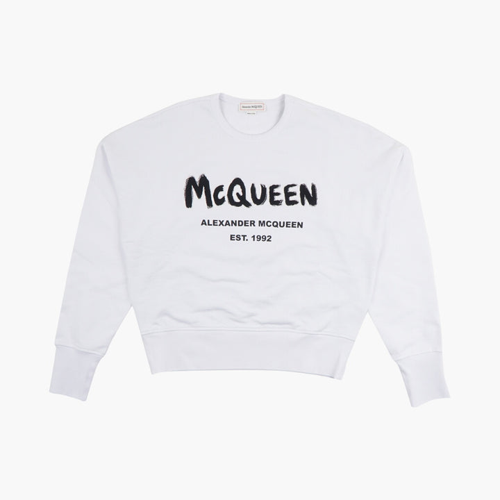 Maglione bianco Alexander McQueen con logo iconico - Lussuosa artigianalità italiana