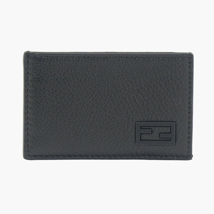 Fendi Baguette Leather Bi-Fold Card Holder Black