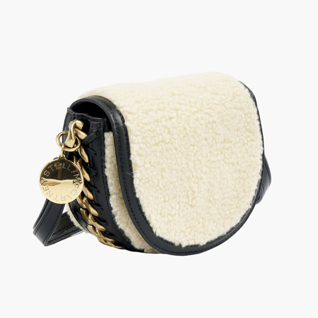 Stella McCartney Faux-Shearling Eco-Friendly Bag in Ivory-Black