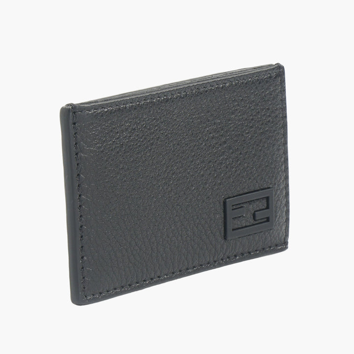 Fendi Baguette Leather Bi-Fold Card Holder Black