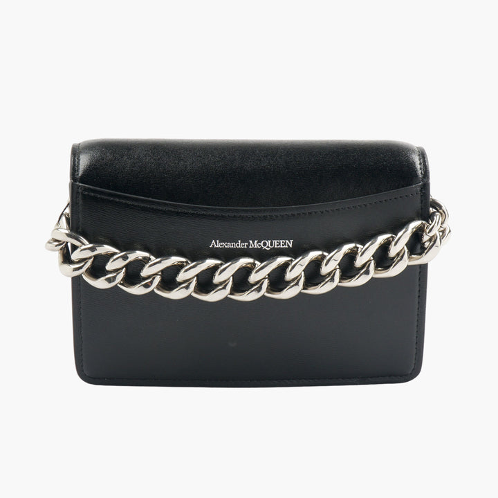 Alexander McQueen FOUR RING SHOULDER BAG BLACK