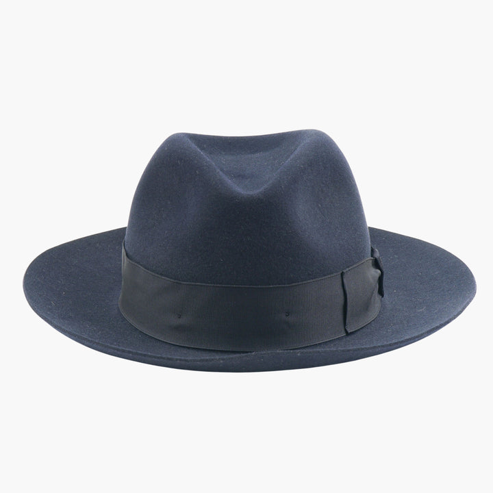 Borsalino Handmade Blue Fedora Hat - Timeless Elegance and Craftsmanship from Italy