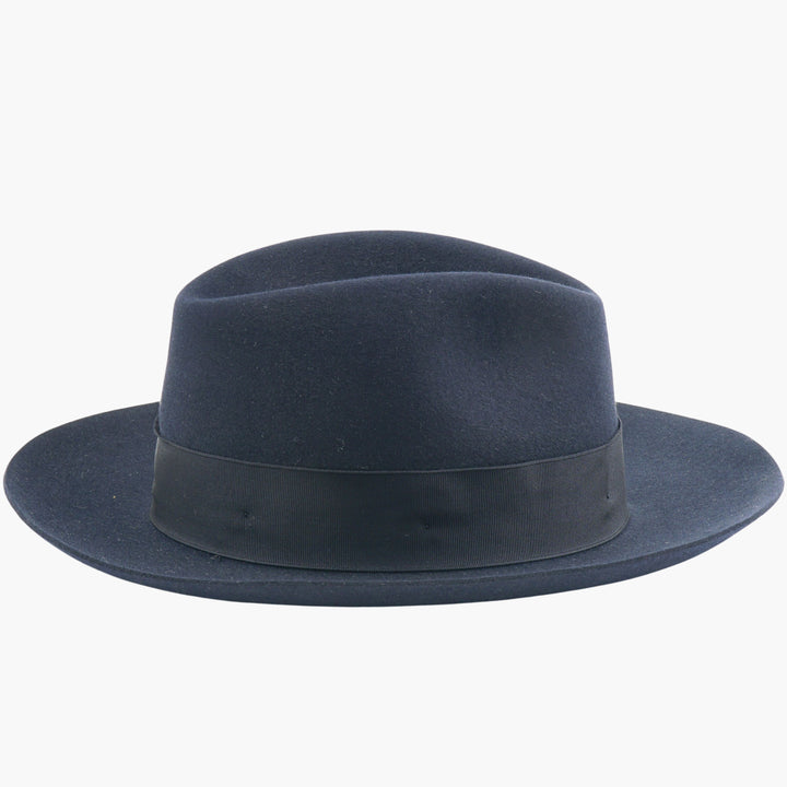 Borsalino Handmade Blue Fedora Hat - Timeless Elegance and Craftsmanship from Italy