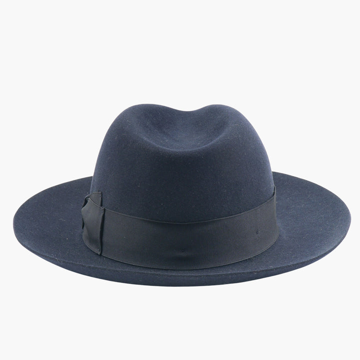 Borsalino Handmade Blue Fedora Hat - Timeless Elegance and Craftsmanship from Italy