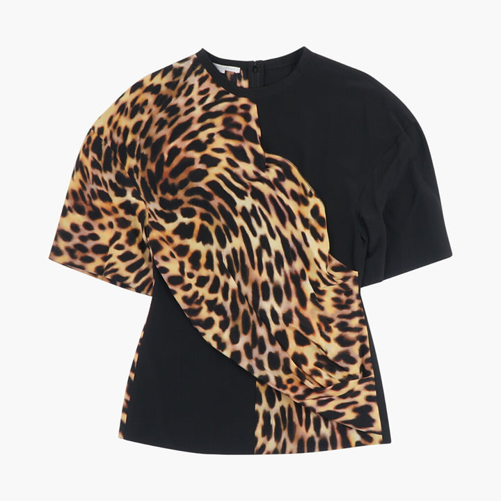 Stella McCartney Black Leopard Print Top - Contemporary Style & Versatile Design