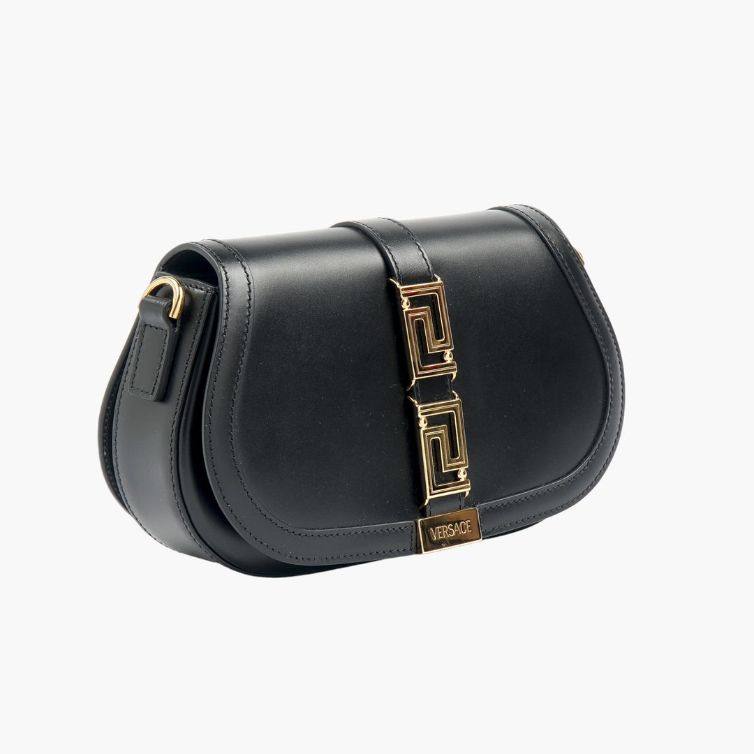 Versace Black and Gold Luxurious Bag - Elegant Design, Versatile Statement Piece