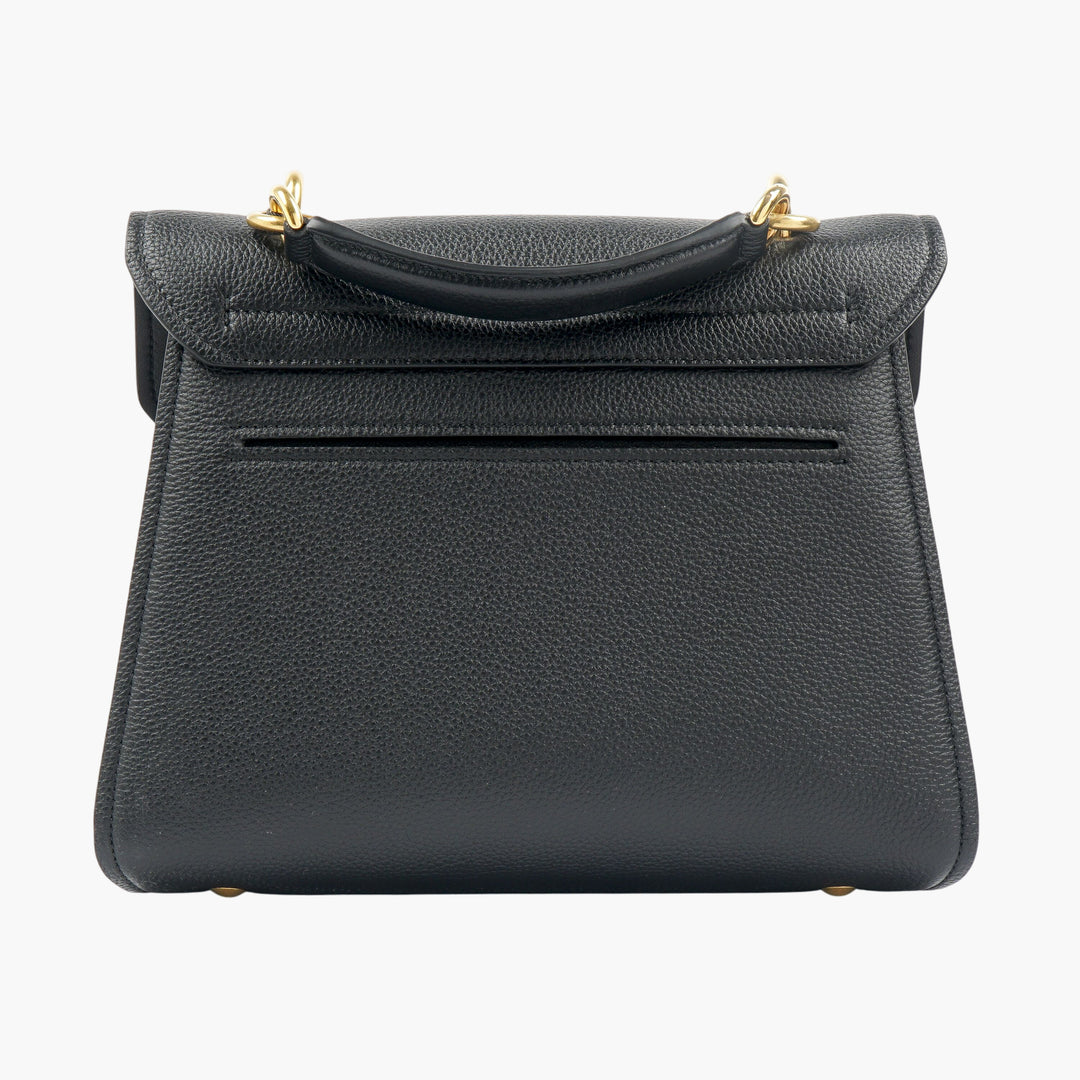 Salvatore Ferragamo Elegante Borsa in Pelle Nero-Oro - Made in Italy