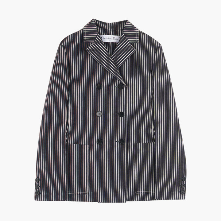 DIOR Pinstripe Blazer Navy-White Double-Breasted Made in Italy