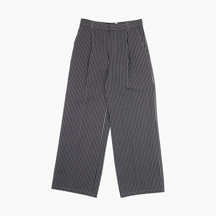 DIOR Navy-White Pinstripe Trousers - Made in Italy, Classic Elegant Design