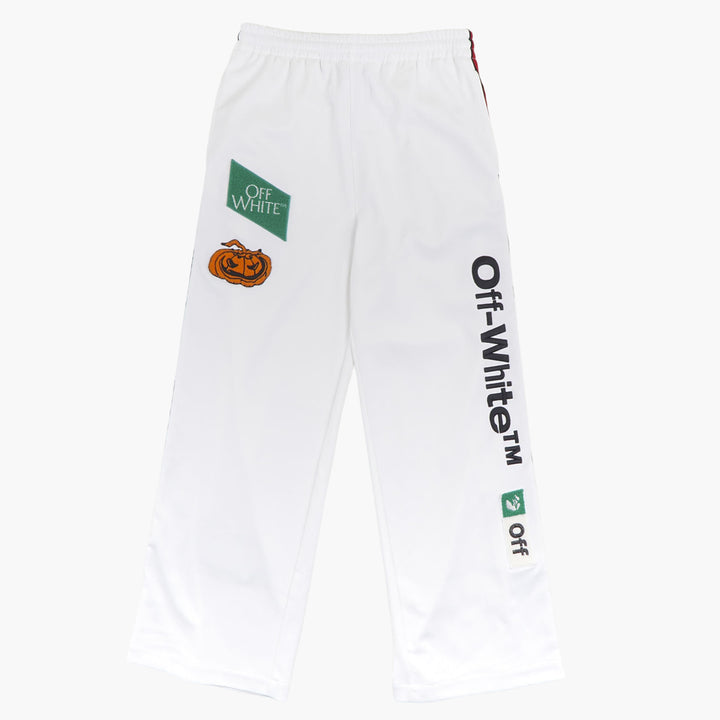 Off-White White-Multi Graphic Trousers with Elastic Waistband