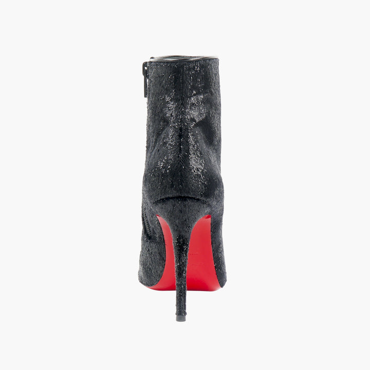 Christian Louboutin Black High-Heeled Boots with Iconic Red Sole