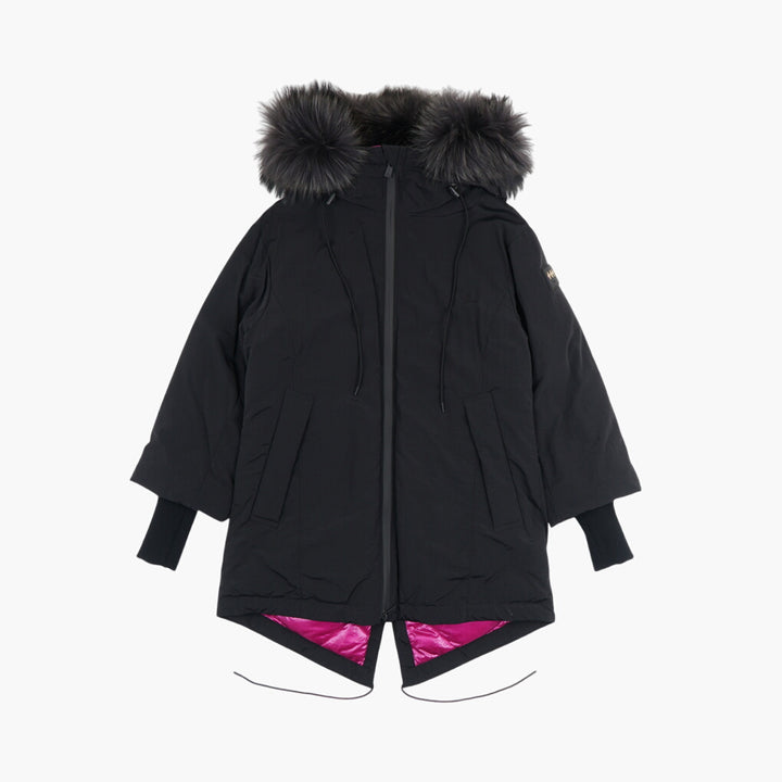 Tatras Black Jacket with Luxurious Fur-Lined Hood