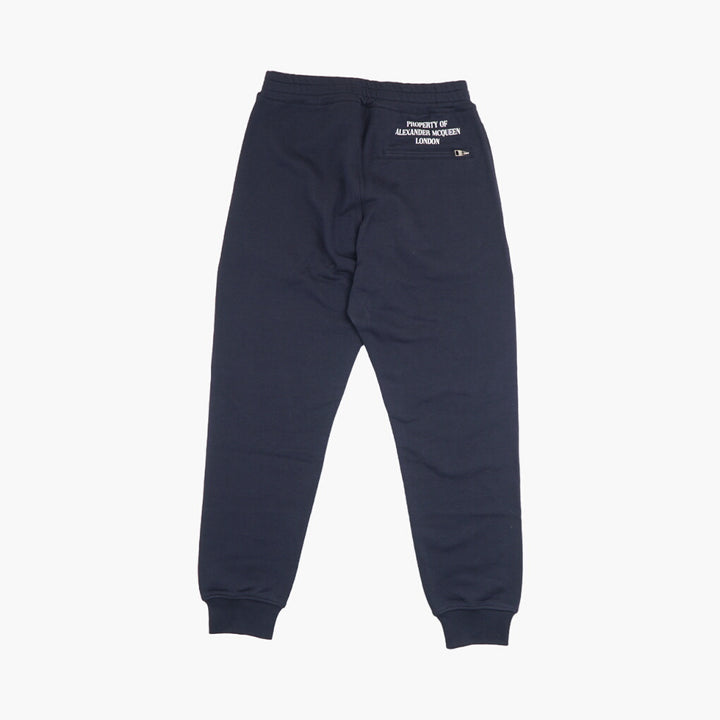 Pantaloni sartoriali blu navy-bianchi Alexander McQueen Made in Italy