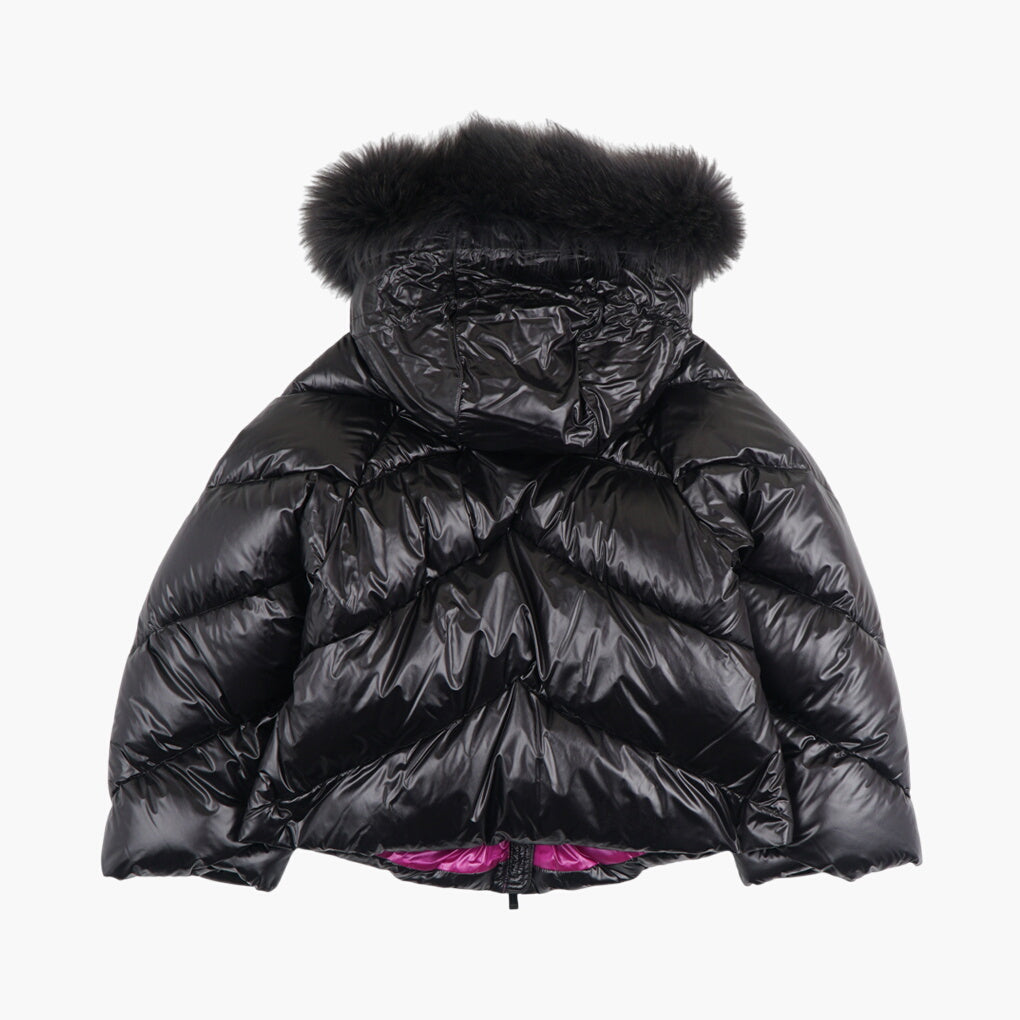 Tatras Black Insulated Jacket with Detachable Fur-Trimmed Hood