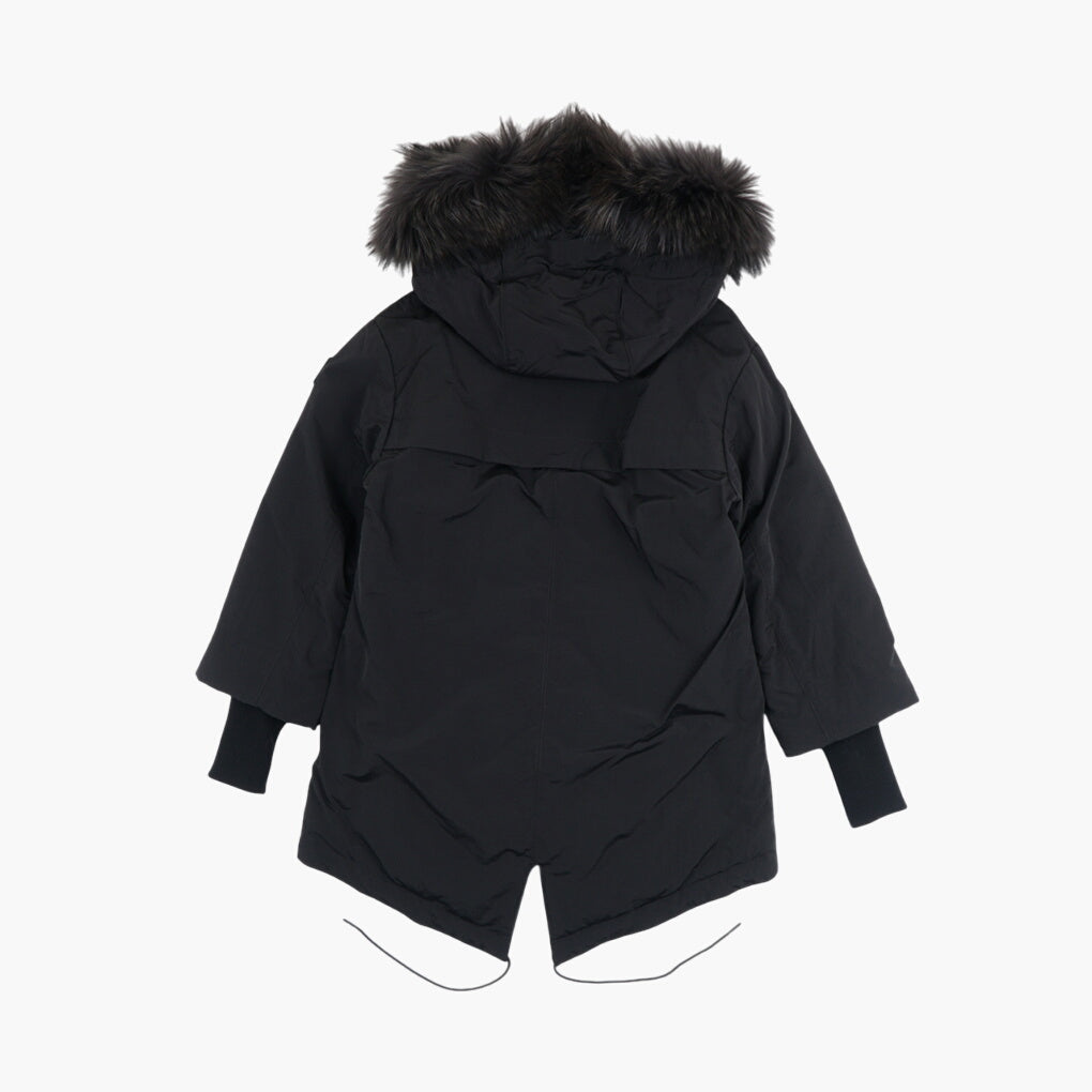 Tatras Black Jacket with Luxurious Fur-Lined Hood