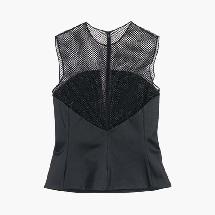 Giorgio Armani Elegant Mesh Detail Top - Made in Italy