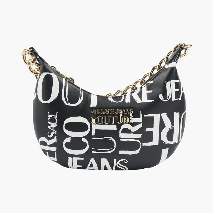 Versace Jeans Couture Borsa nera con tracolla a catena color oro