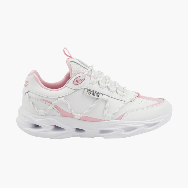 Versace Women's White-Pink Sneakers with Iconic Branding