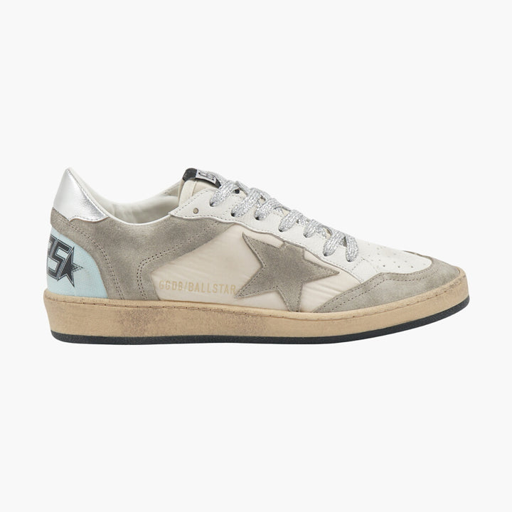 Golden Goose Sneakers in Beige-Silver with Distressed Design for Casual Style