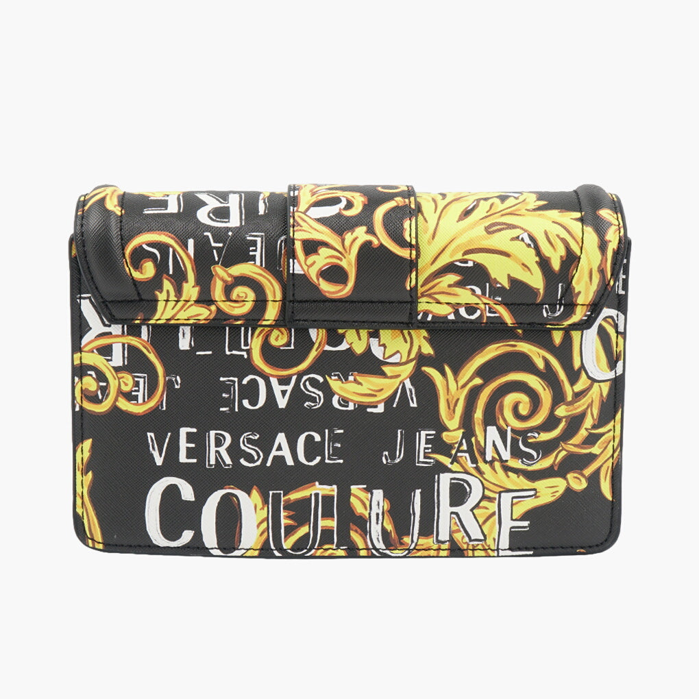 Borsa Versace Jeans Couture con stampa barocca e dettagli dorati - Nero Multi