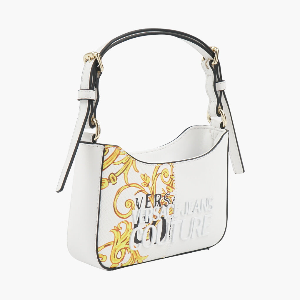 Borsa Versace con stampa barocca e logo in rilievo - Bianco-Multi