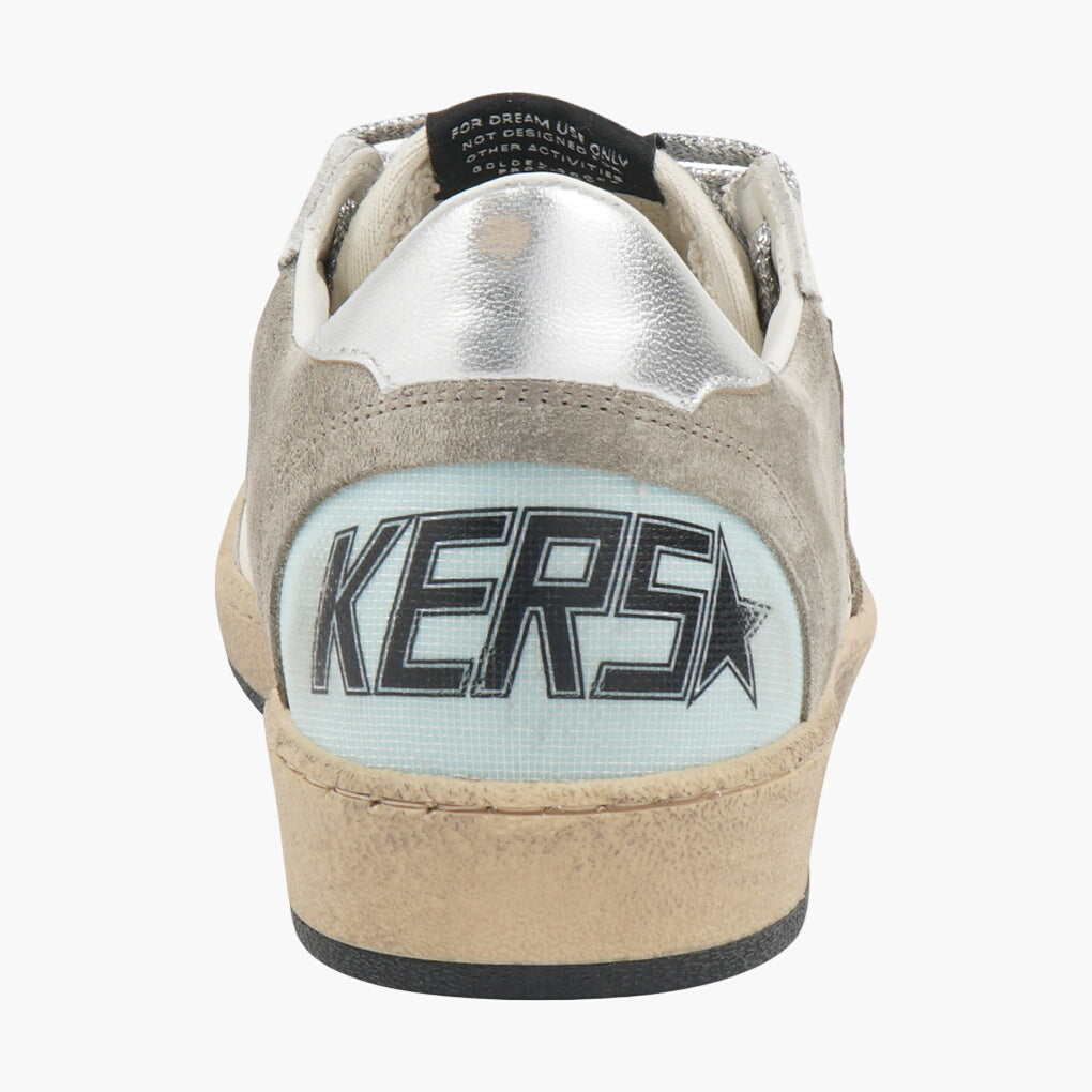 Golden Goose Sneakers in Beige-Silver with Distressed Design for Casual Style